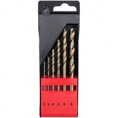 Grąžtų metalui rinkinys Cobalt-HSS 6vnt. 2-8mm. Grąžtų metalui rinkinys Cobalt-HSS 6vnt. 2-8mm.