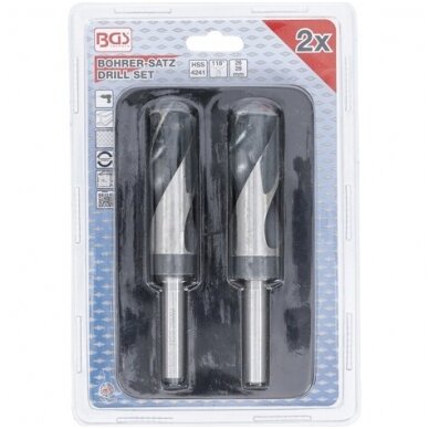 Grąžtų metalui rinkinys HSS 26,28mm. 2vnt. 3 Grąžtų metalui rinkinys HSS 26,28mm. 2vnt. 3