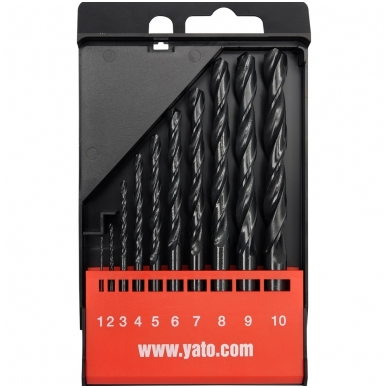 Grąžtų metalui rinkinys HSS DIN 338 10vnt. 1-10mm. Grąžtų metalui rinkinys HSS DIN 338 10vnt. 1-10mm.