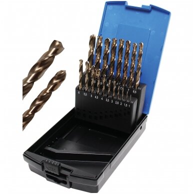 Grąžtų rinkinys HSS-G M35 kobalto plienas, 1-10mm. - 19vnt. 3