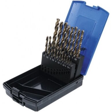 Grąžtų rinkinys HSS-G M35 kobalto plienas, 1-10mm. - 19vnt. 4