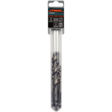 Grąžtų rinkinys metalui 4-10mm, 5vnt, 1/4" antgalis 1