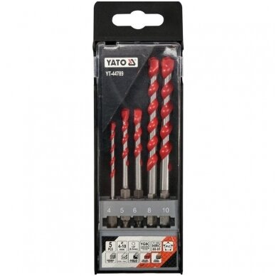 Grąžtų rinkinys su Hex (1/4") galu universalūs 4 - 10mm. 5vnt. 2 Grąžtų rinkinys su Hex (1/4") galu universalūs 4 - 10mm. 5vnt. 2