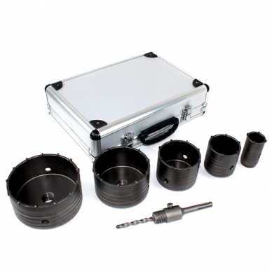 Gręžimo karūnų rinkinys SDS Plus 40-120 mm, 6vnt. Gręžimo karūnų rinkinys SDS Plus 40-120 mm, 6vnt.