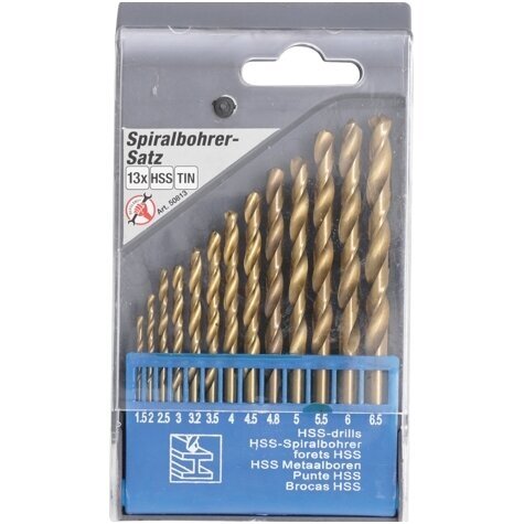 Grąžtai metalui HSS 1,5-6,5mm. 13vnt. 2 Grąžtai metalui HSS 1,5-6,5mm. 13vnt. 2