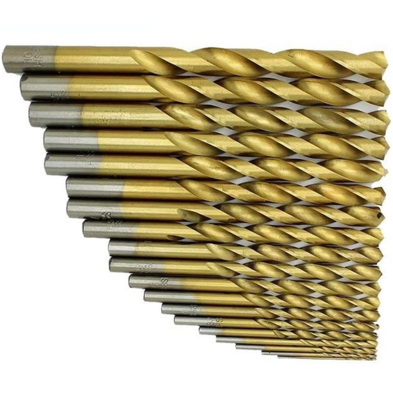 Grąžtų metalui rinkinys, HSS TIN. 1-10mm. 19vnt. 2