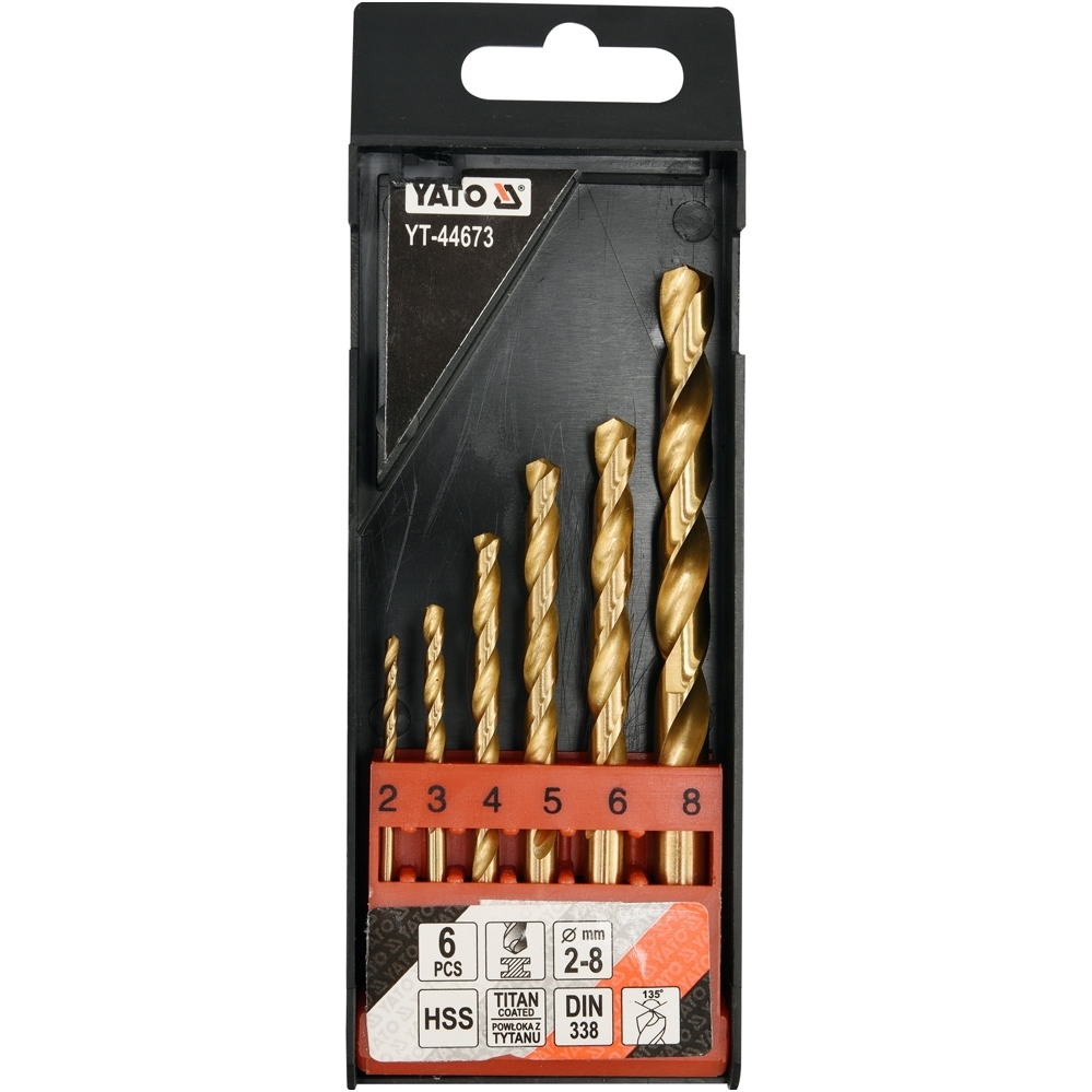 Grąžtų metalui rinkinys HSS-Titan,  6vnt. 2-8m.