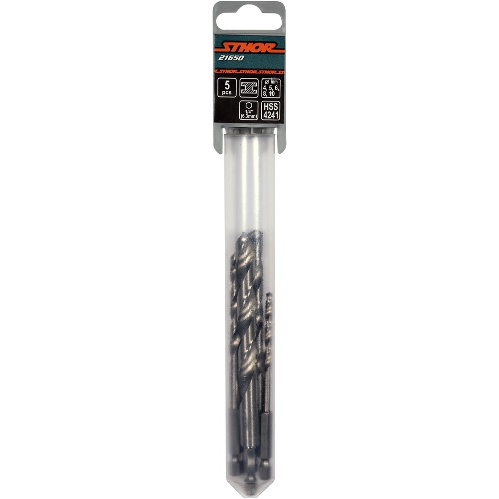 Grąžtų rinkinys metalui 4-10mm, 5vnt, 1/4" antgalis 1 Grąžtų rinkinys metalui 4-10mm, 5vnt, 1/4" antgalis 1