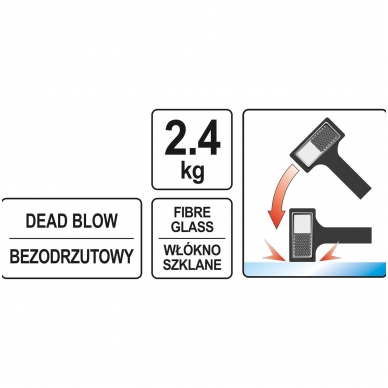 Guminis plaktukas ratų nukalimui 2,4 kg 2 Guminis plaktukas ratų nukalimui 2,4 kg 2