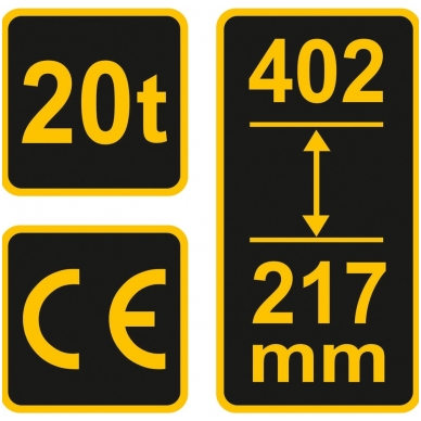 Hidraulinis domkratas 20t 217-402 mm TÜV-GS-CE 3 Hidraulinis domkratas 20t 217-402 mm TÜV-GS-CE 3