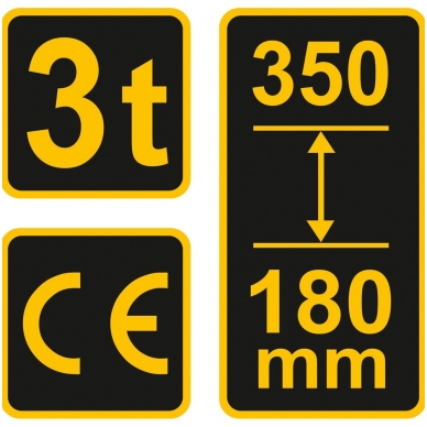 Hidraulinis domkratas 3 t, 180-350mm. TÜV-GS-CE 2 Hidraulinis domkratas 3 t, 180-350mm. TÜV-GS-CE 2