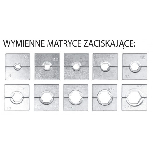 Hidraulinis 8 t kraštų užspaudimo įrankis 10-120mm ² 2 Hidraulinis 8 t kraštų užspaudimo įrankis 10-120mm ² 2