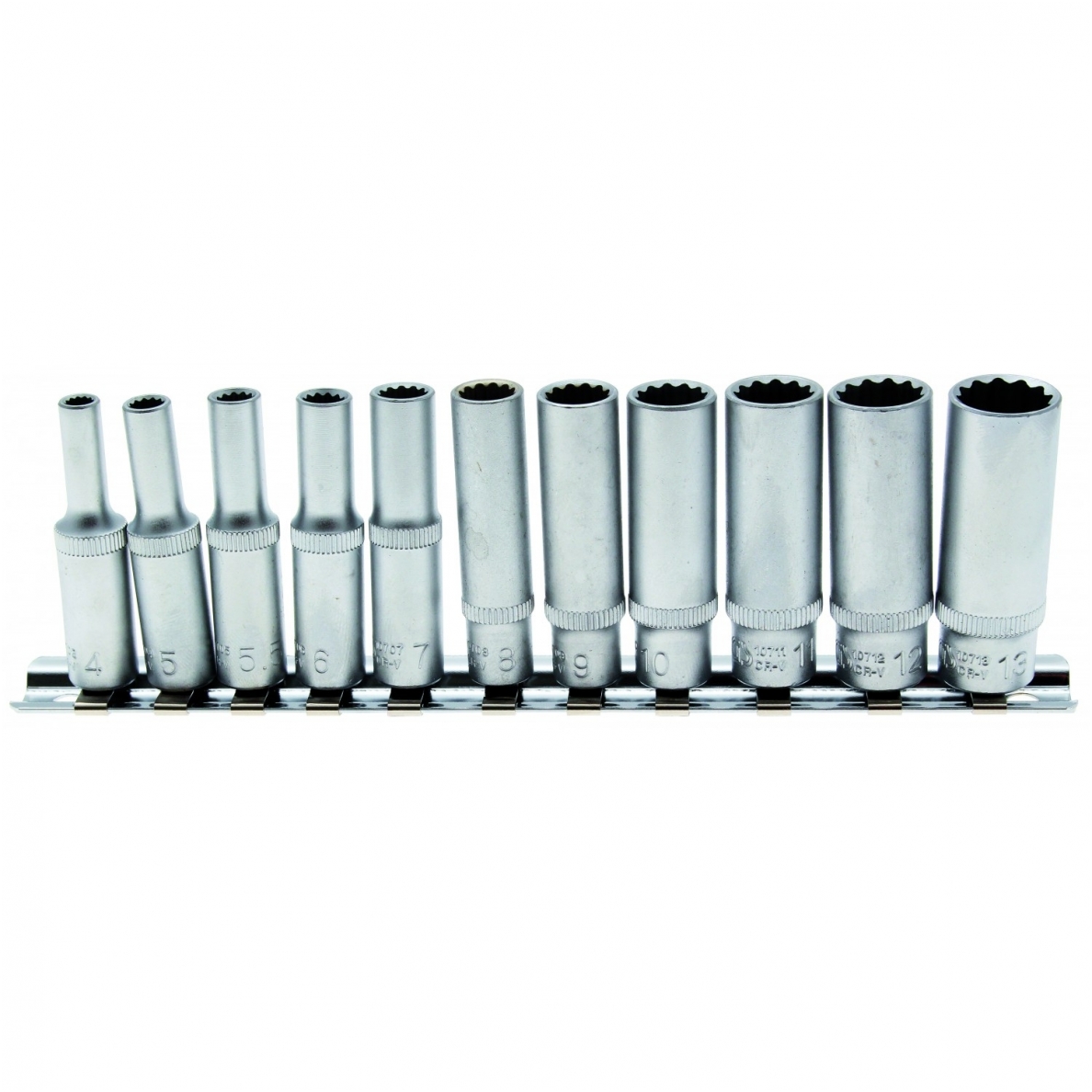 Ilgų 12-kampių galvučių rinkinys 1/4", 4-13mm. 11vnt. Ilgų 12-kampių galvučių rinkinys 1/4", 4-13mm. 11vnt.