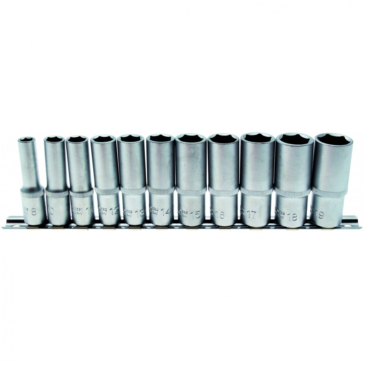 Ilgų galvučių rinkinys 3/8", 8-19 mm, 11 vnt. Ilgų galvučių rinkinys 3/8", 8-19 mm, 11 vnt.