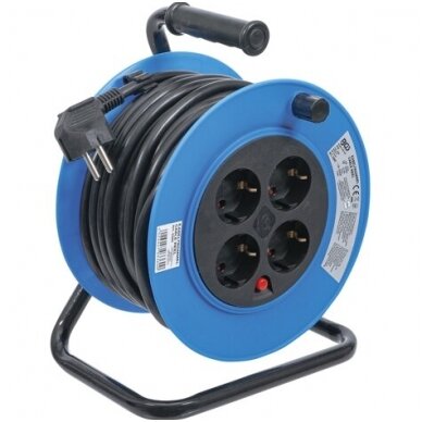Ilgintuvas su rite 15m. 3x1,5mm² 4 kištukiniai lizdai IP 20 3000W 1