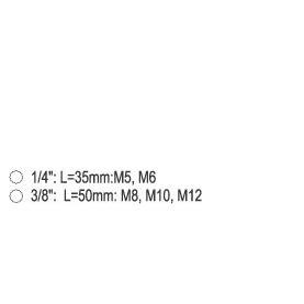 Įpresuotų antgalių rinkinys 1/4"+3/8", 5 vnt Spline M5 - M12 1