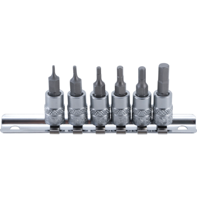 Įpresuotų antgalių rinkinys Hex, 1/4", 1.5 - 2 - 2.5 - 3.5 - 4 - 6 mm