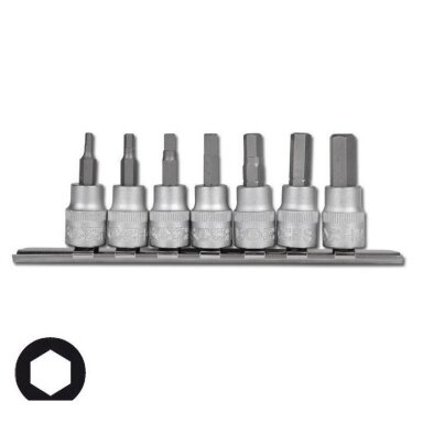 Įpresuotų antgalių rinkinys Hex, 3/8", 3-10 mm
