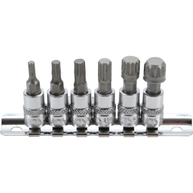 Įpresuotų antgalių rinkinys Spline 1/4", M4 - M12