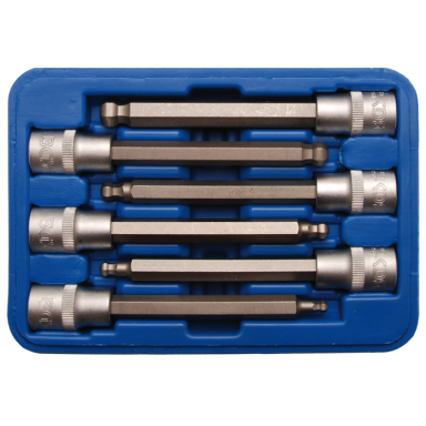 Įpresuotų šarnyrinių antgalių rinkinys 1/2", HEX, 5-12 mm