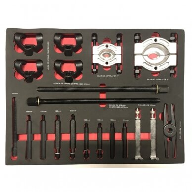 Įrankių spintelė ant ratukų su įrankiais 7 stalčiai / 1 durelės 298 įrankiai