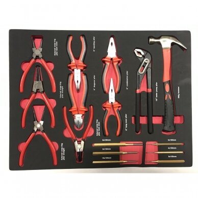 Įrankių spintelė ant ratukų su įrankiais 7 stalčiai / 1 durelės 298 įrankiai 6