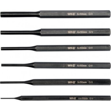 Išmušėjų komplektas 6 vnt 1,5-8mm. Išmušėjų komplektas 6 vnt 1,5-8mm.