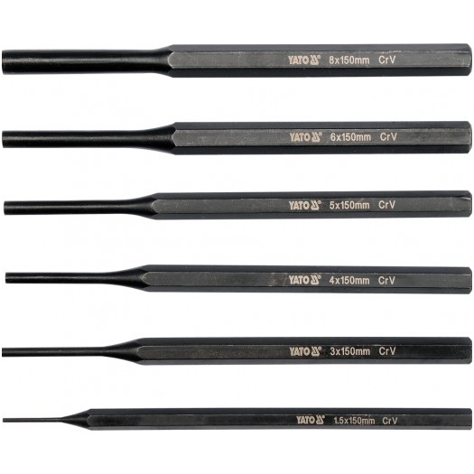 Išmušėjų komplektas 6 vnt 1,5-8mm. Išmušėjų komplektas 6 vnt 1,5-8mm.