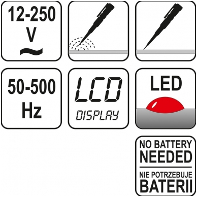 Įtampos testeris - atsuktuvas - skaitmeninis -12-220V 2 Įtampos testeris - atsuktuvas - skaitmeninis -12-220V 2