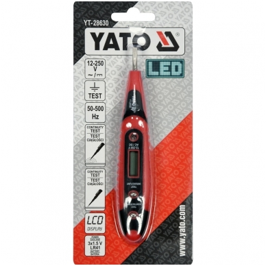 Įtampos testeris skaitmeninis AC-DC 12-220V 1 Įtampos testeris skaitmeninis AC-DC 12-220V 1