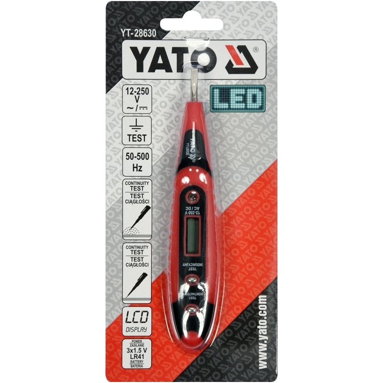 Įtampos testeris skaitmeninis AC-DC 12-220V 1 Įtampos testeris skaitmeninis AC-DC 12-220V 1