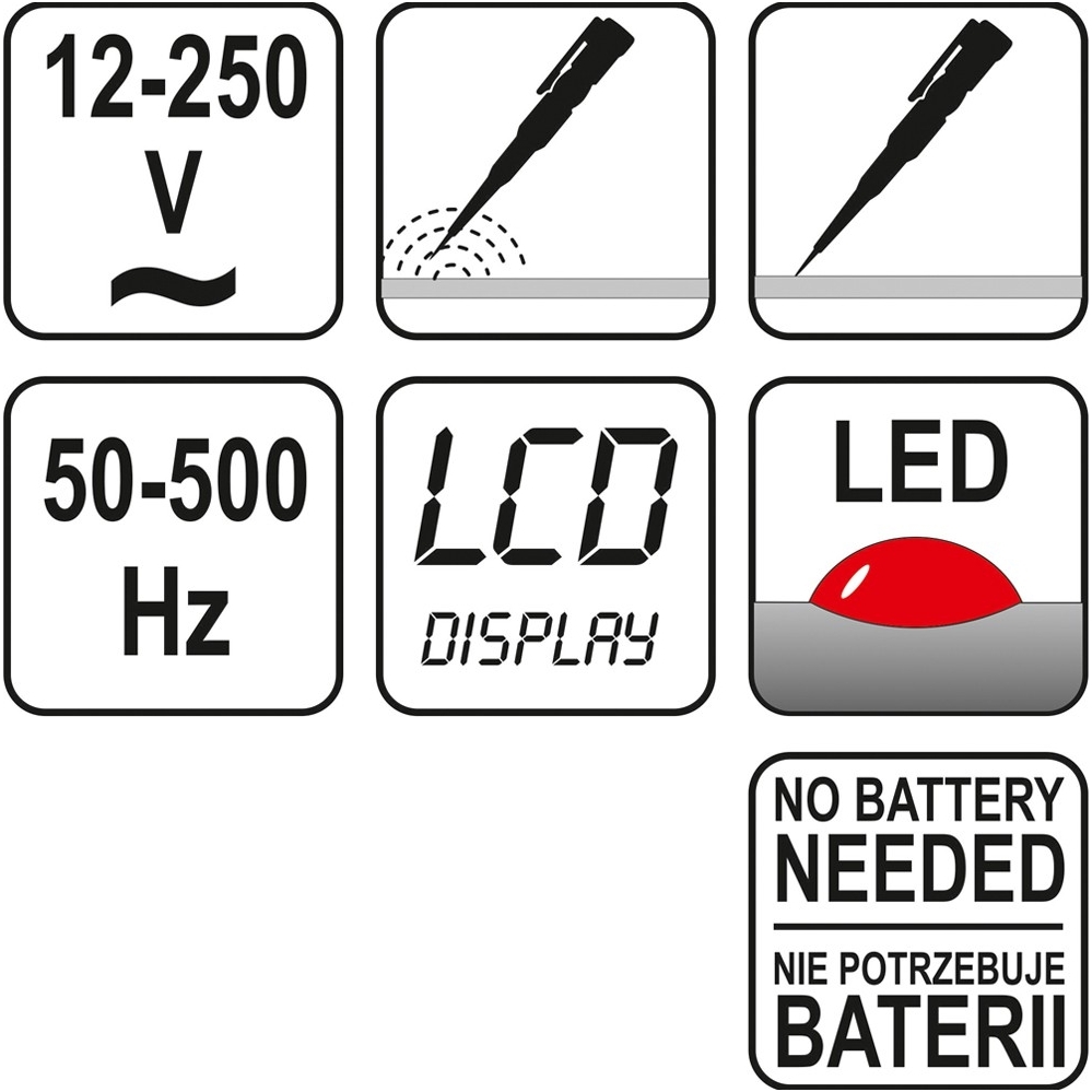 Įtampos testeris - atsuktuvas - skaitmeninis -12-220V 2