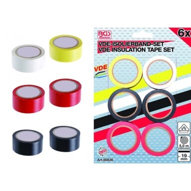 Spalvotos izoliacijos rinkinys VDE 6vnt: 3300mm. x 19mm. Spalvotos izoliacijos rinkinys VDE 6vnt: 3300mm. x 19mm.