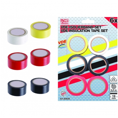 Spalvotos izoliacijos rinkinys VDE 6vnt: 3300mm. x 19mm. Spalvotos izoliacijos rinkinys VDE 6vnt: 3300mm. x 19mm.