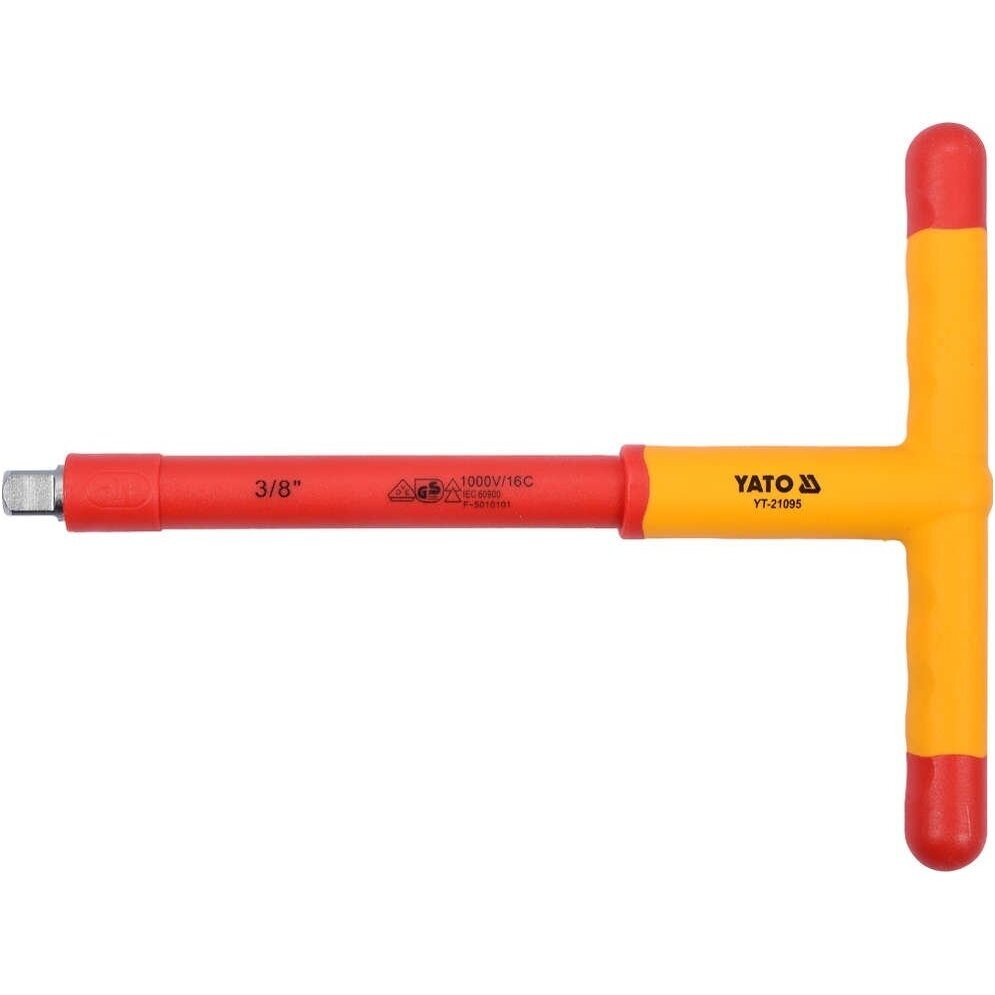 Izoliuota rankena elektrikui T-tipo 200mm, 3/8" VDE Izoliuota rankena elektrikui T-tipo 200mm, 3/8" VDE
