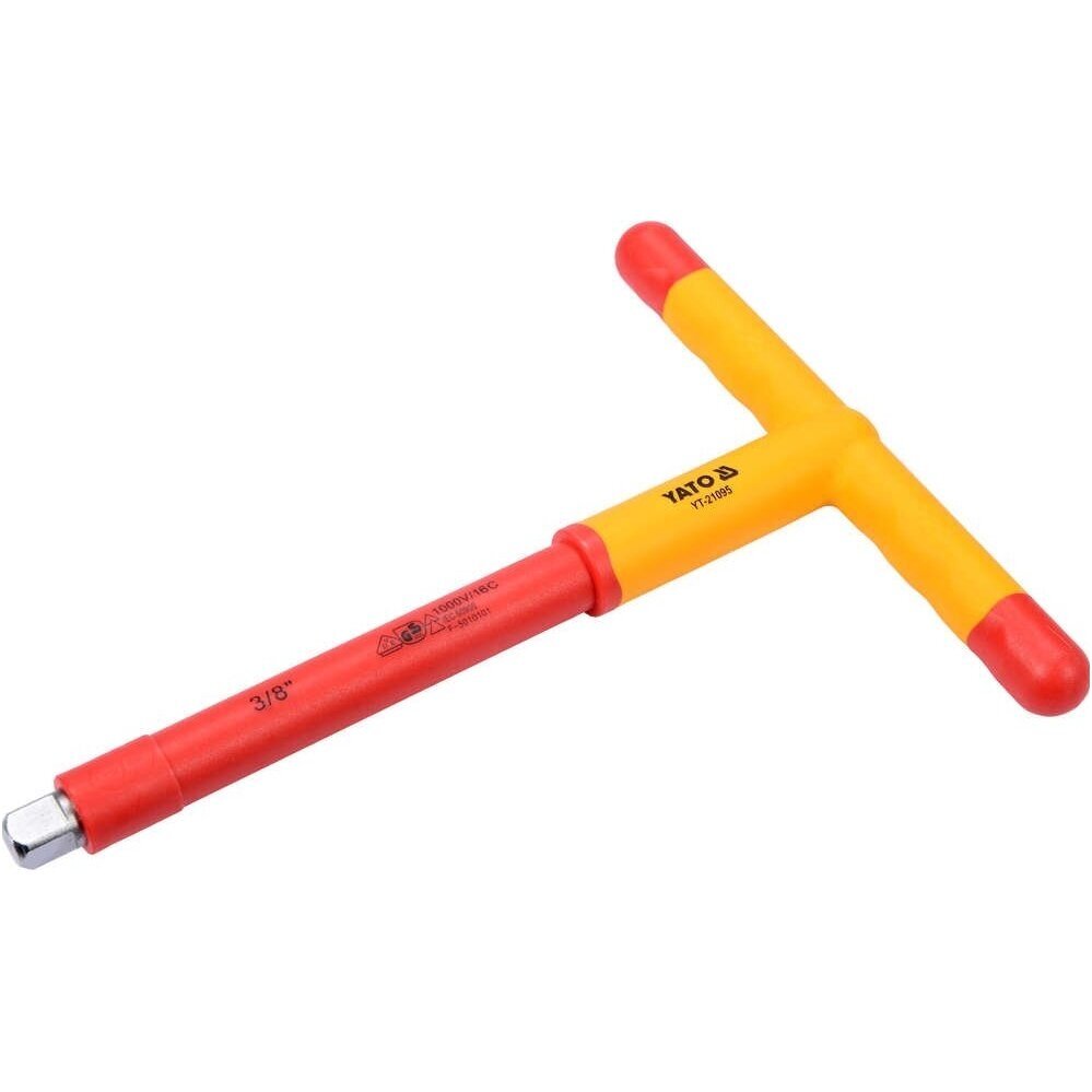 Izoliuota rankena elektrikui T-tipo 200mm, 3/8" VDE 1 Izoliuota rankena elektrikui T-tipo 200mm, 3/8" VDE 1