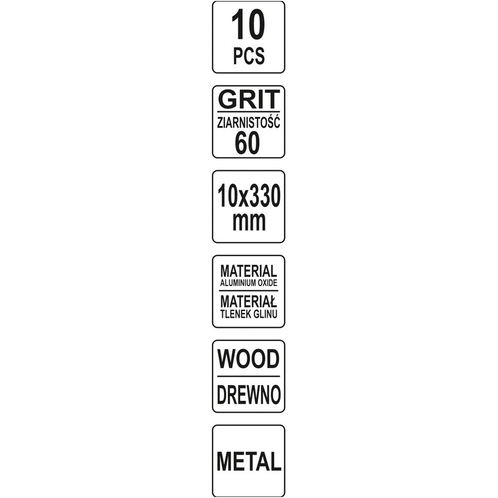 Juosta pneumatiniam šlifuokliui P60 10X330mm, 10 vnt. 3 Juosta pneumatiniam šlifuokliui P60 10X330mm, 10 vnt. 3