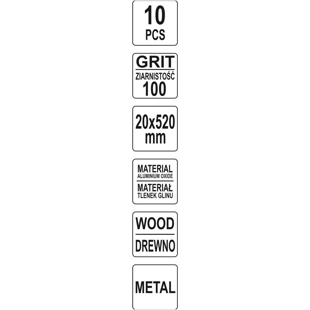 Juosta pneumatiniam šlifuokliui P100 20X520mm, 10vnt. 3 Juosta pneumatiniam šlifuokliui P100 20X520mm, 10vnt. 3
