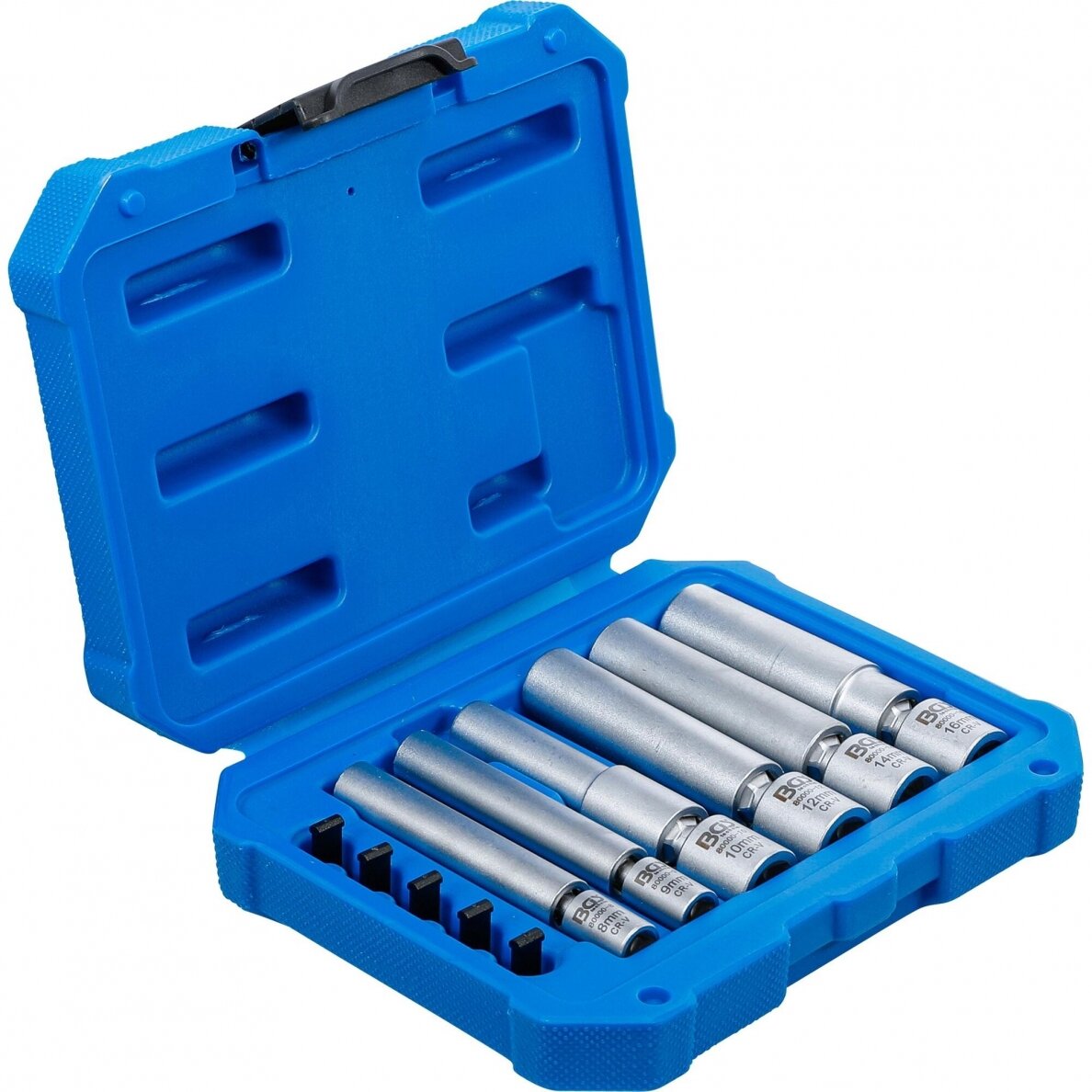 Kaitinimo ir uždegimo žvakių galvučių rinkinys šarnyrinės 6.3mm. (1/4") / 10mm. (3/8") 8 - 9 - 10 - 12 - 14 - 16mm. 11vnt. 2