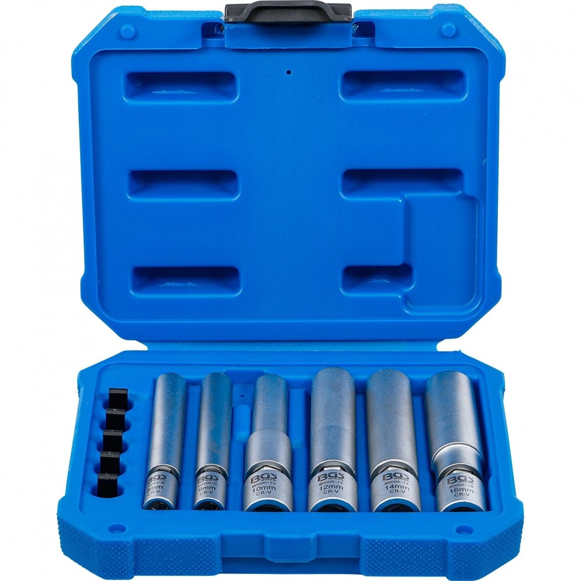 Kaitinimo ir uždegimo žvakių galvučių rinkinys šarnyrinės 6.3mm. (1/4") / 10mm. (3/8") 8 - 9 - 10 - 12 - 14 - 16mm. 11vnt. 1 Kaitinimo ir uždegimo žvakių galvučių rinkinys šarnyrinės 6.3mm. (1/4") / 10mm. (3/8") 8 - 9 - 10 - 12 - 14 - 16mm. 11vnt. 1