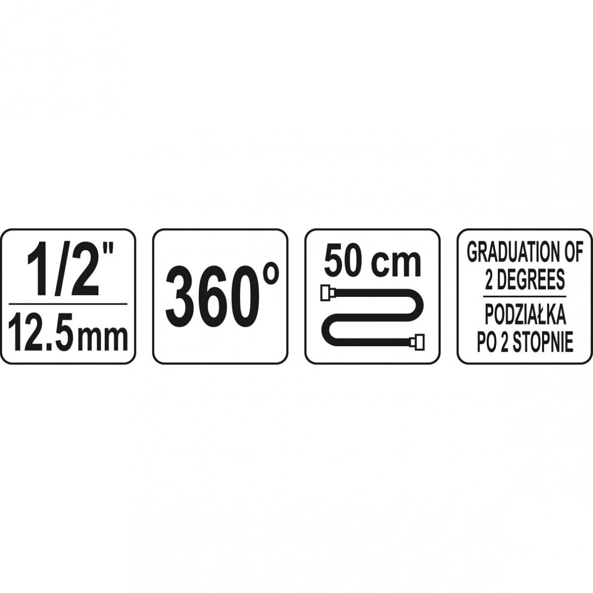 Kampinis matuoklis su spaustuku (1/2") 3 Kampinis matuoklis su spaustuku (1/2") 3