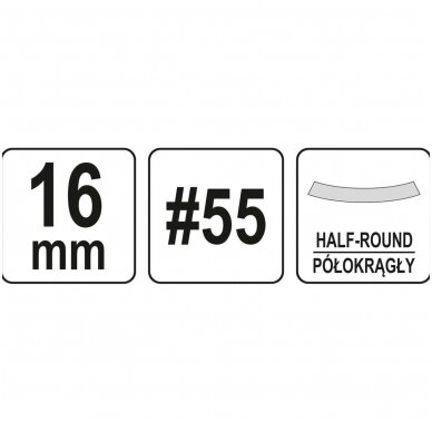 Kaltas medžiui pusapvalis 16mm. 2 Kaltas medžiui pusapvalis 16mm. 2
