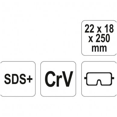 Kaltas SDS+ 22x18x250mm., CRV  1