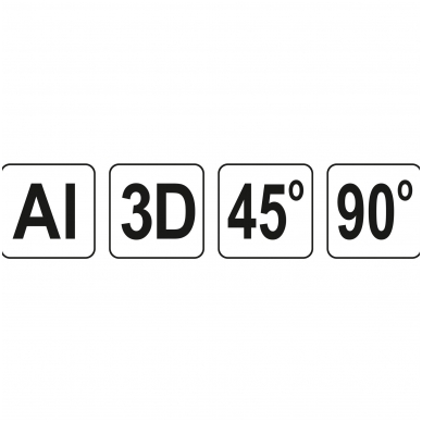 Kampainis japoniškas - aliuminis - 45-90° 3D 4 Kampainis japoniškas - aliuminis - 45-90° 3D 4