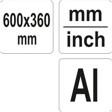 Kampainis reguliuojamas - aliuminis - 600mm. x 360mm. 3