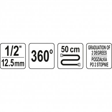 Kampinis matuoklis su spaustuku (1/2") 3 Kampinis matuoklis su spaustuku (1/2") 3