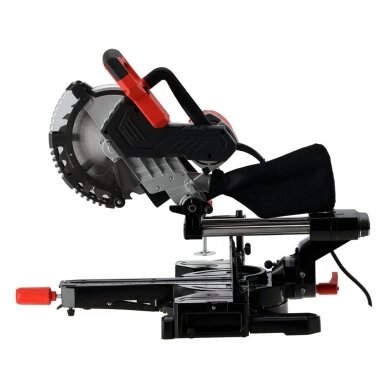 Kampinis skersinio pjovimo pjūklas 2000 W Ø255 mm. su lazeriu ir slankiojančia galva 3 Kampinis skersinio pjovimo pjūklas 2000 W Ø255 mm. su lazeriu ir slankiojančia galva 3