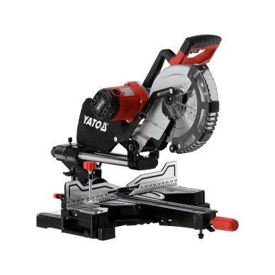 Kampinis skersinio pjovimo pjūklas 2000 W Ø255 mm. su lazeriu ir slankiojančia galva Kampinis skersinio pjovimo pjūklas 2000 W Ø255 mm. su lazeriu ir slankiojančia galva