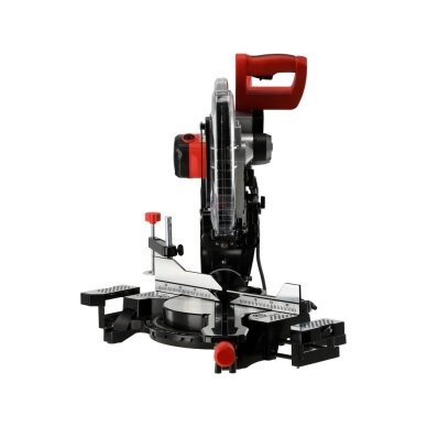 Kampinis skersinio pjovimo pjūklas su lazeriu  2000 W  Ø305 mm.  dvipusis galvos posvyris slankiojanti galva 5