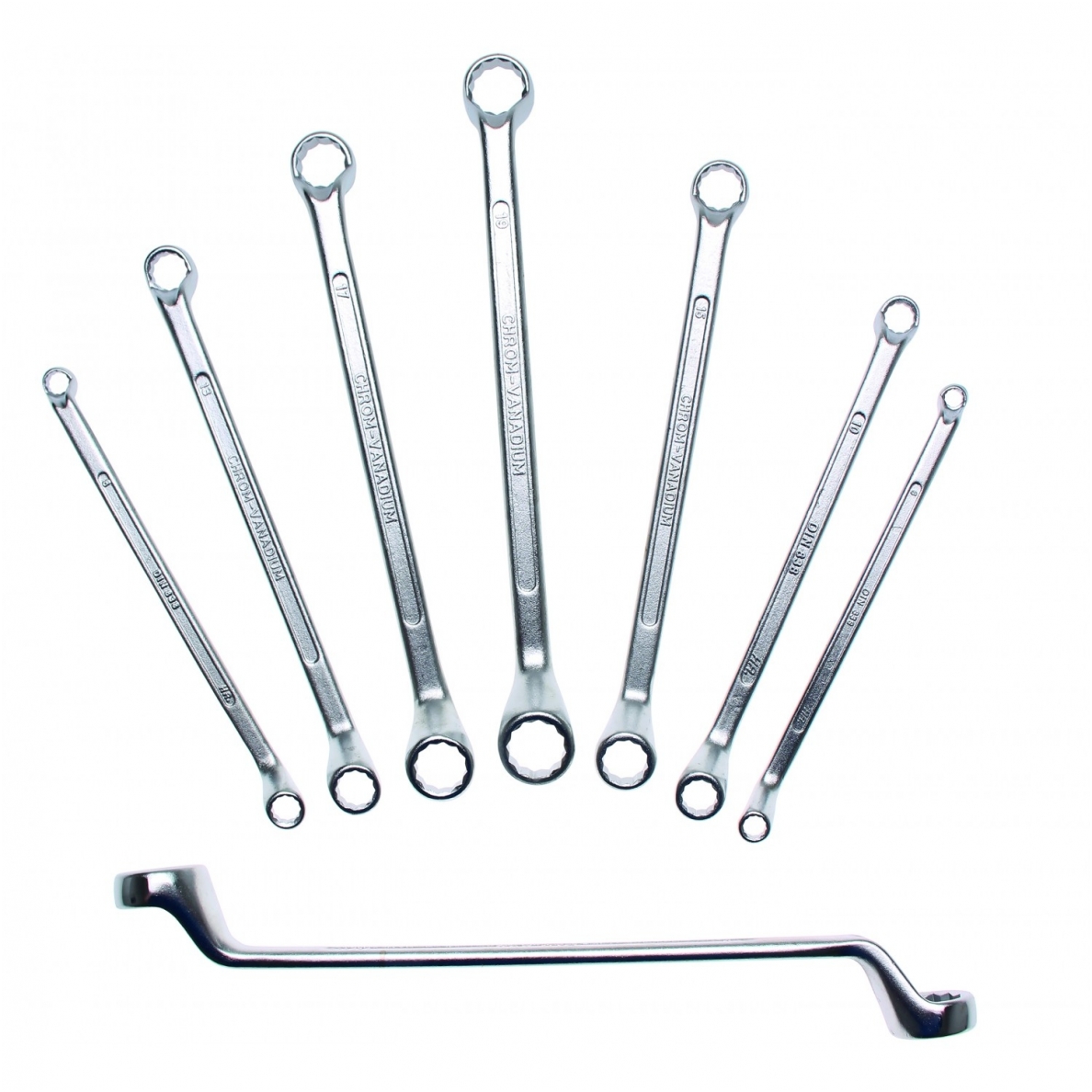 Kilpinių raktų komplektas 8vnt. 6x7-20x22mm. 1 Kilpinių raktų komplektas 8vnt. 6x7-20x22mm. 1